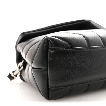 Saint Laurent Calfskin Y Quilted Monogram Toy Loulou Crossbody Bag Black 8 of 9
