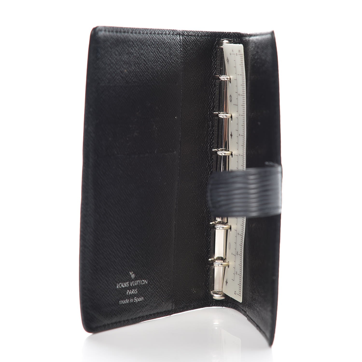 Louis Vuitton Epi Small Ring Agenda Cover Black 5 of 8