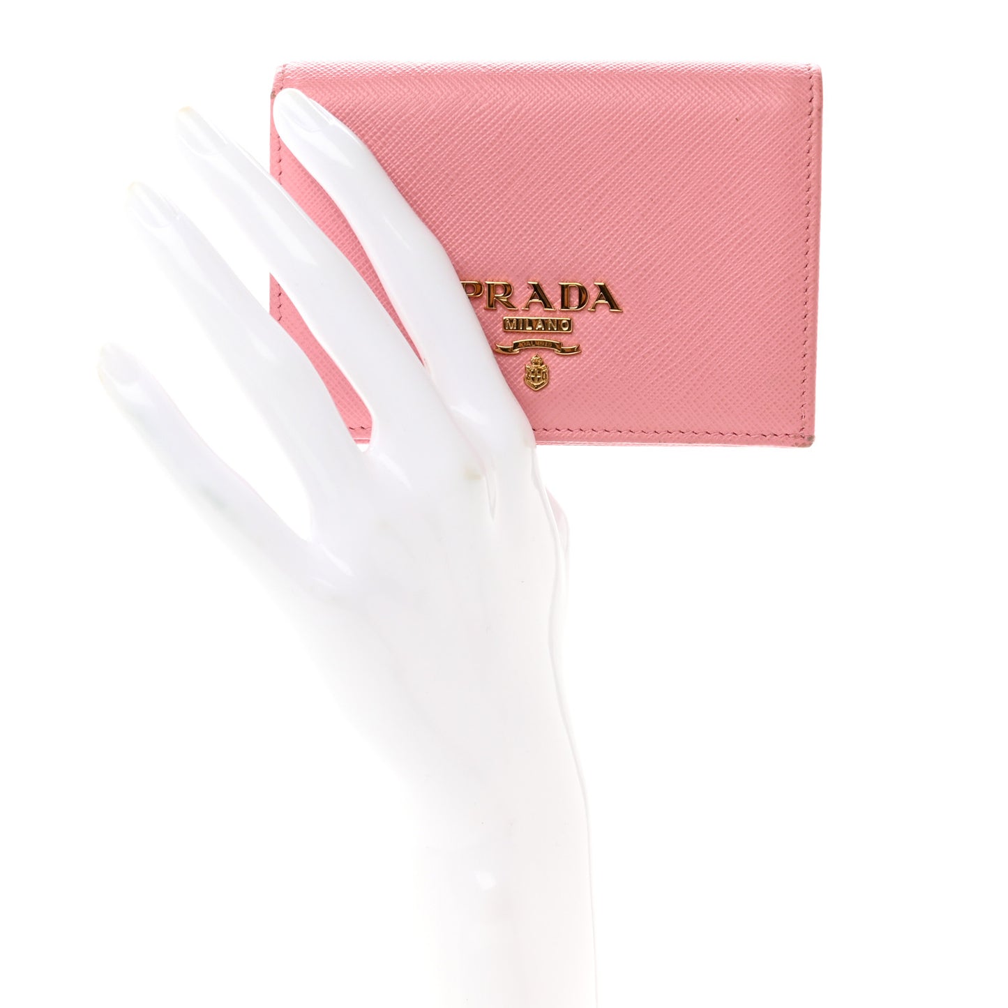 Saffiano Metal Compact Snap Bi-Fold Wallet Petalo