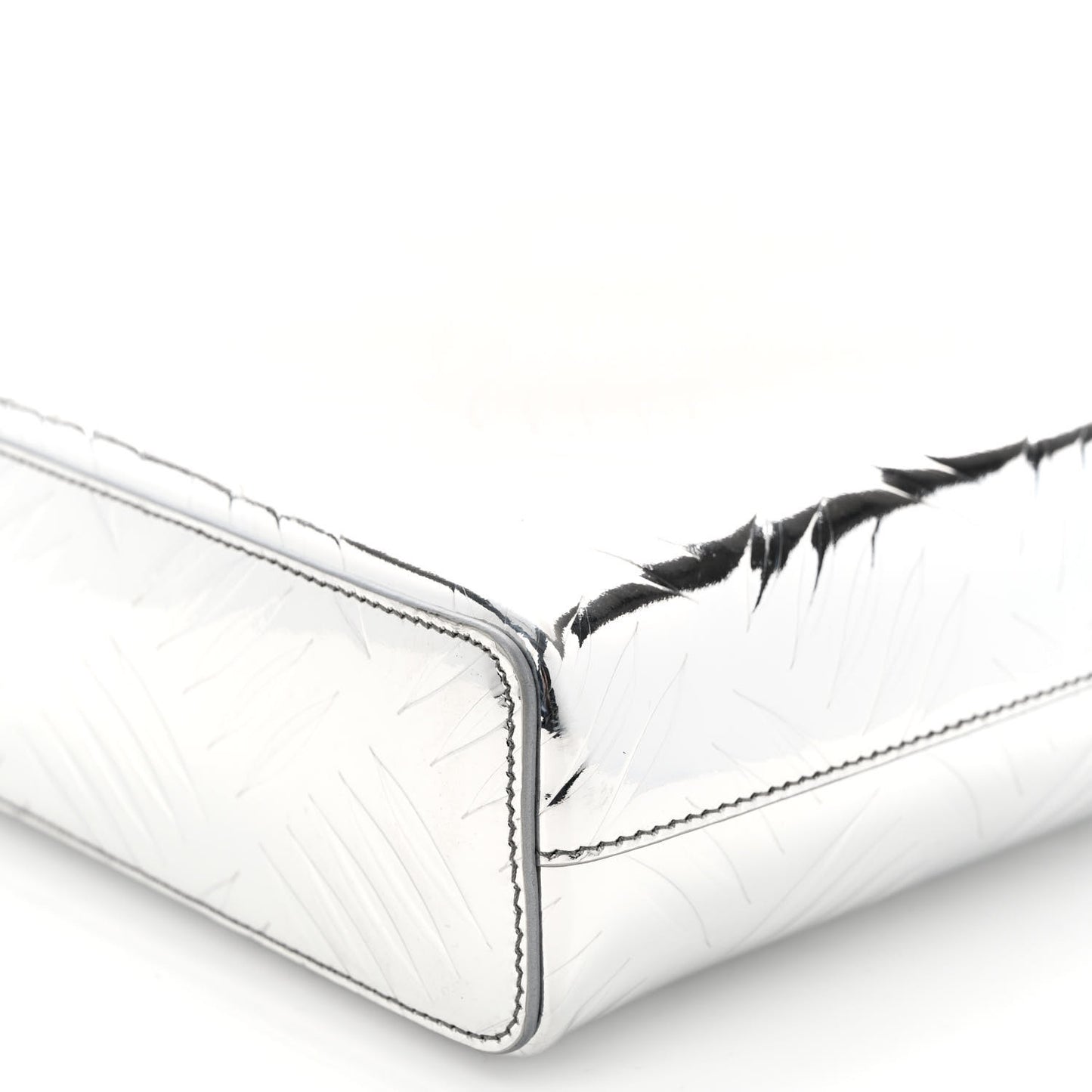 Metallic Spazzolato Embossed Tote Argento