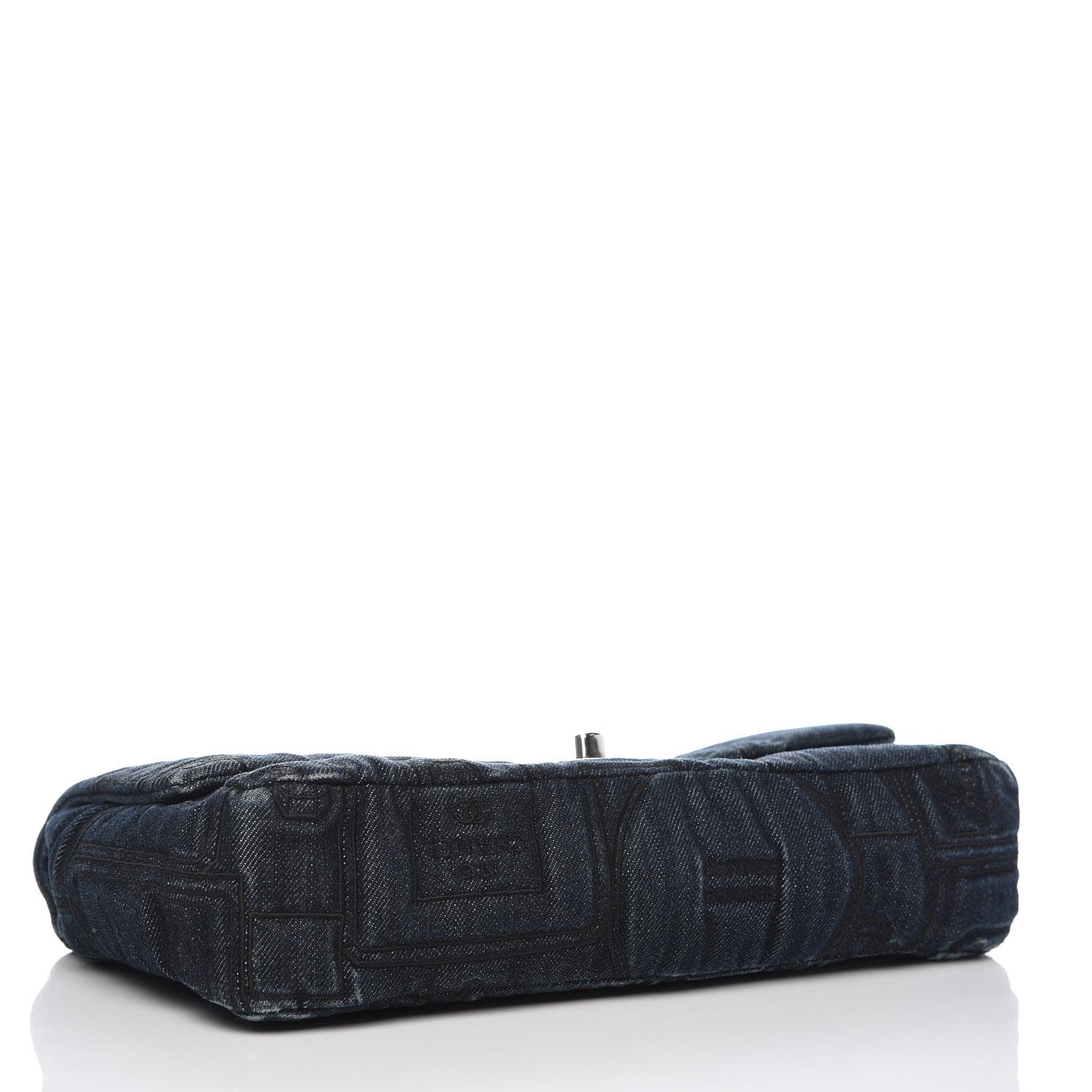 Chanel Denim Embroidered Medium Perfume Bottle Flap Blue 4 of 12