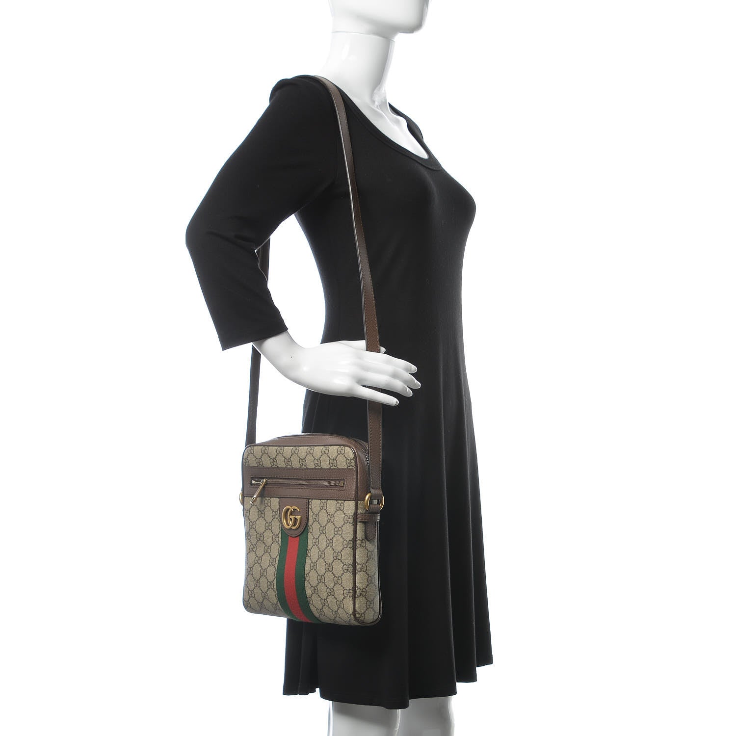 Gucci GG Supreme Monogram Web Small Ophidia Messenger Bag Brown 2 of 11