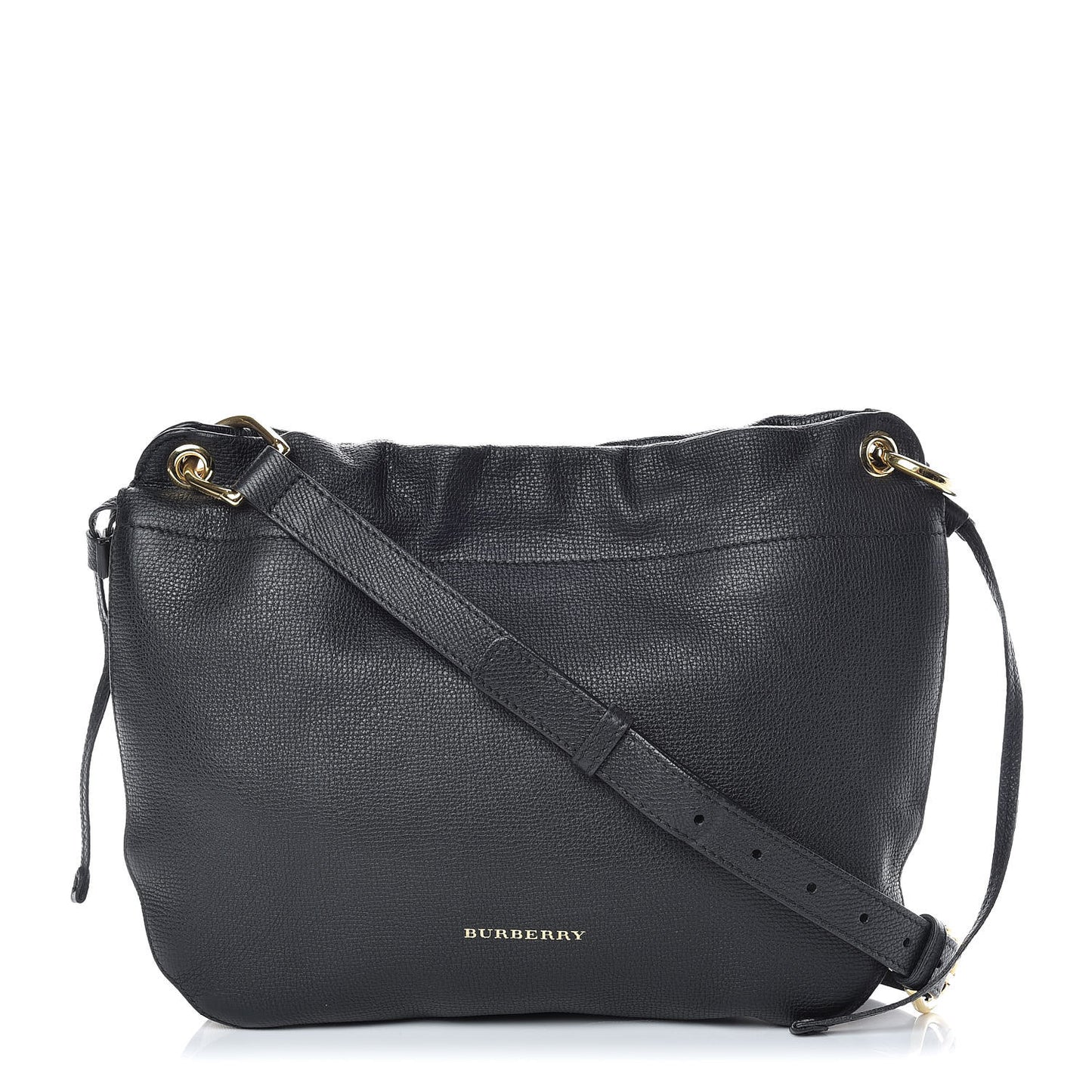 Grainy Calfskin House Check Small Bingley Black