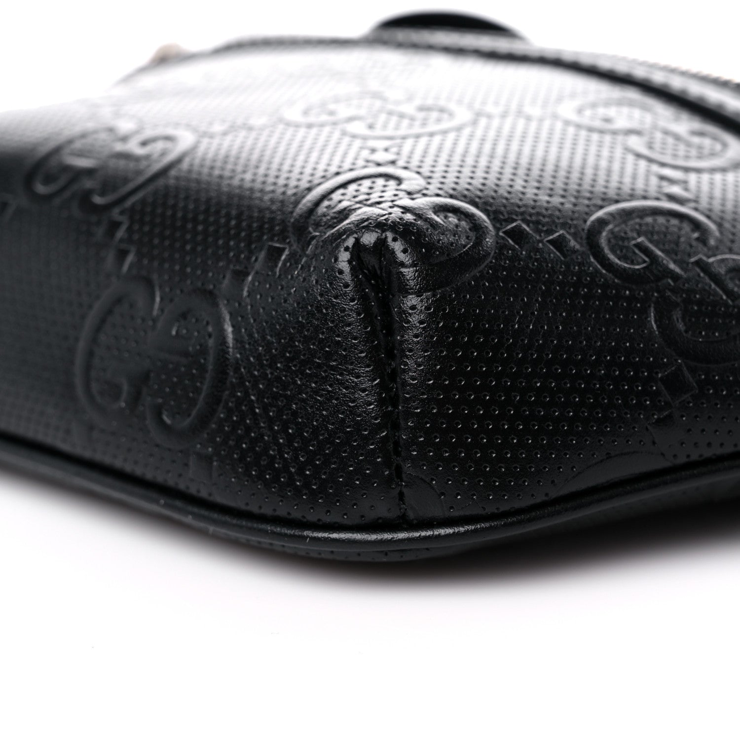Gucci Calfskin GG Tennis Embossed Belt Bag Black 9 of 11