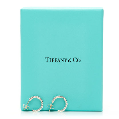 Tiffany Sterling Silver Twist Hoop Earrings 5 of 5