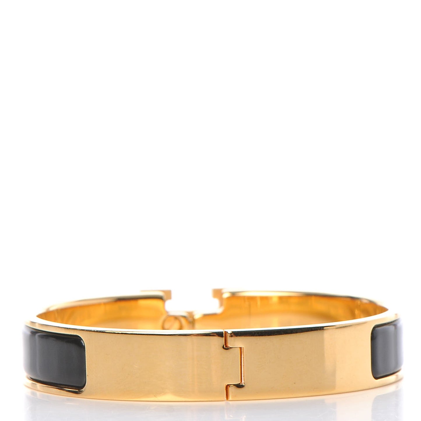 Enamel Narrow Clic Clac H Bracelet PM Black