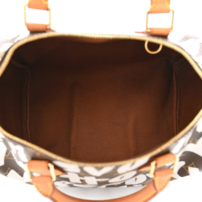 Louis Vuitton Monogram Graffiti Speedy 30 Silver 5 of 12