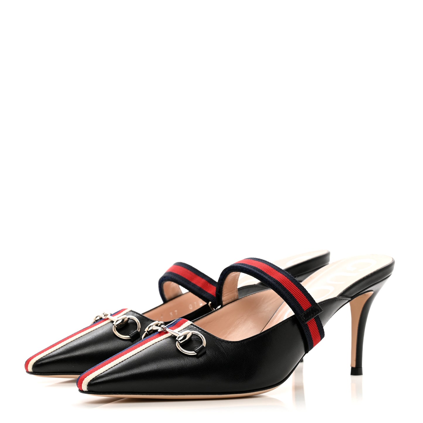 Malaga Kid Sylvie Web Cross Strap Mid-Heel Slides 37 Black