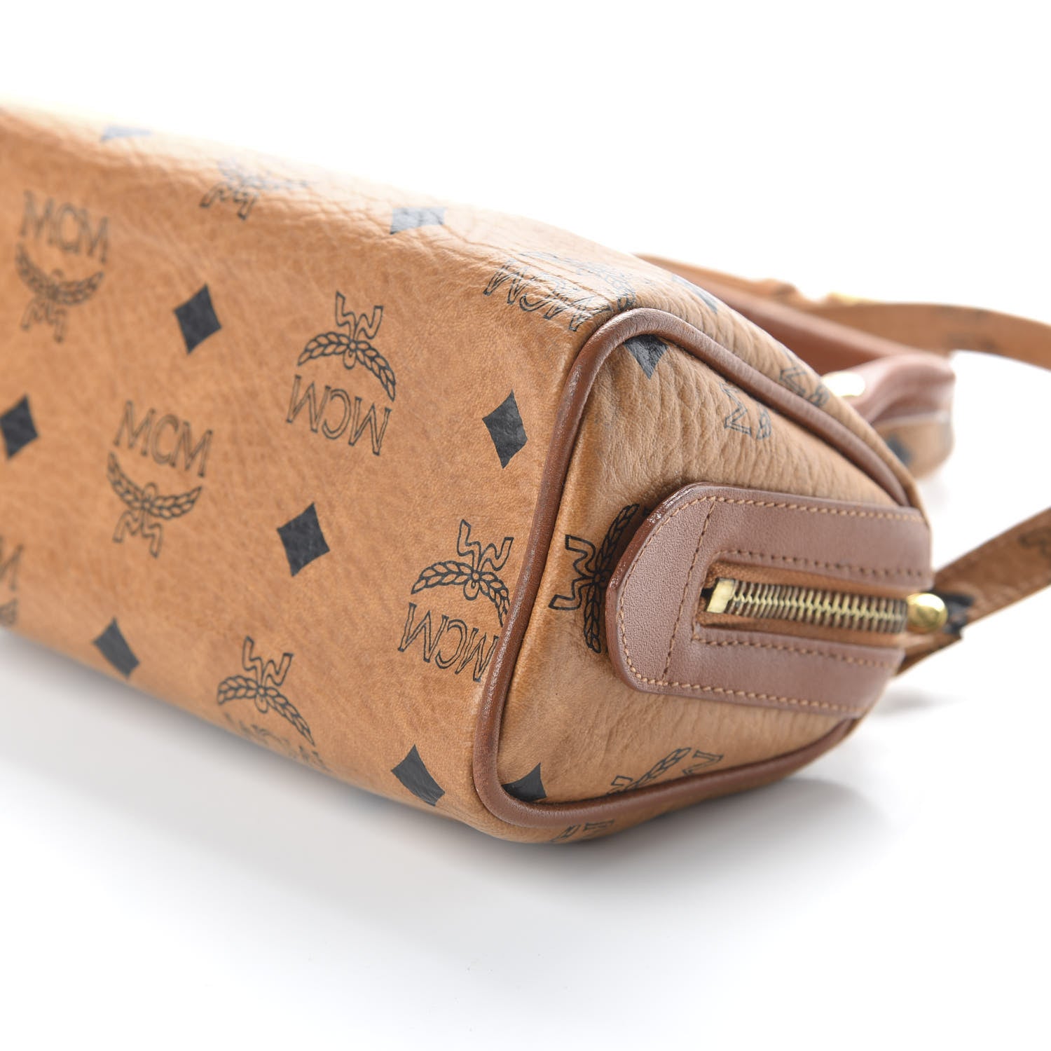 MCM Visetos Mini Boston Bag Cognac 6 of 8