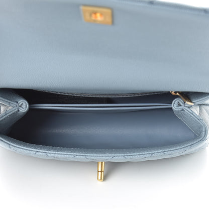 Chanel Caviar Lizard Quilted Mini Coco Handle Flap Blue 6 of 12