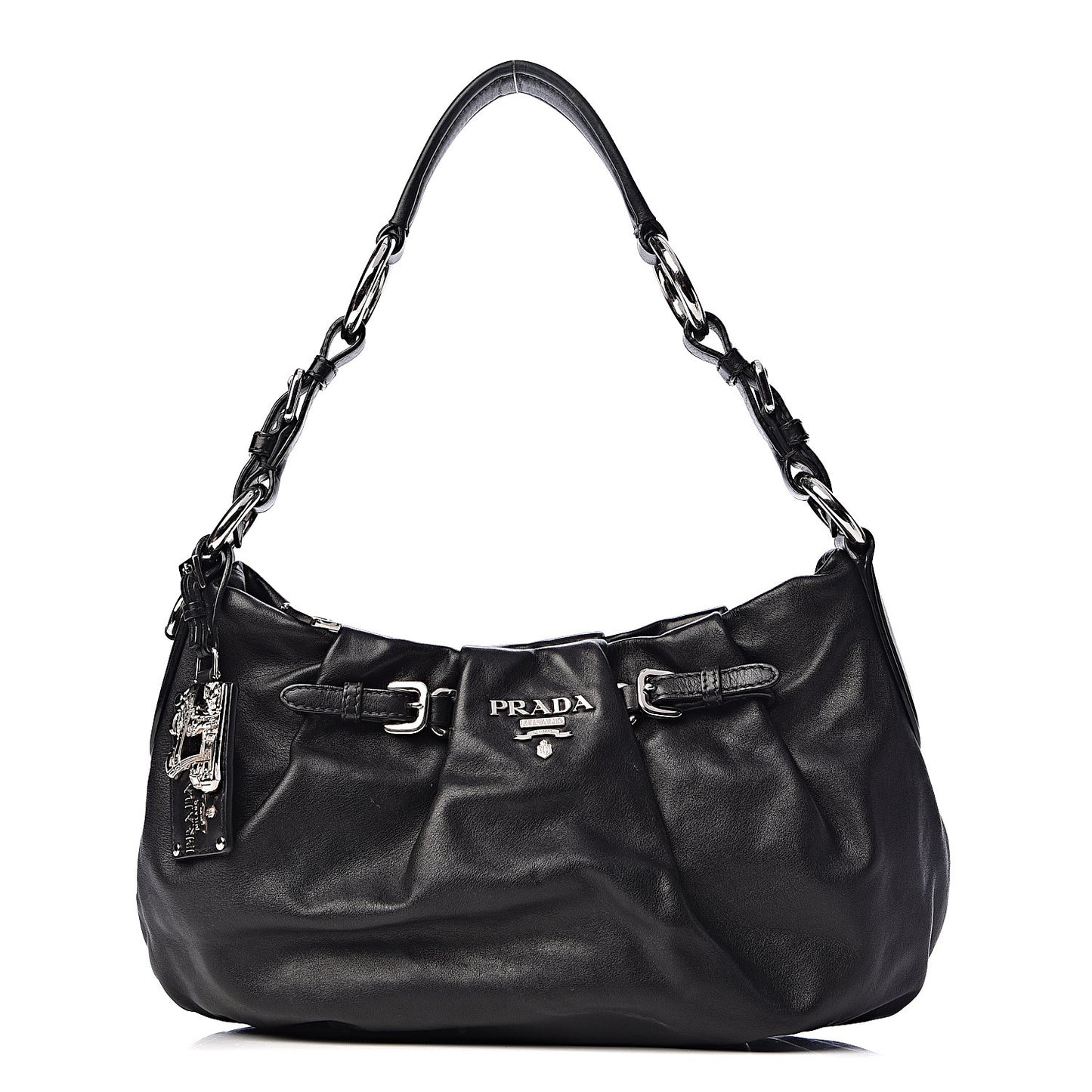 Soft Calfskin Pleated Hobo Black