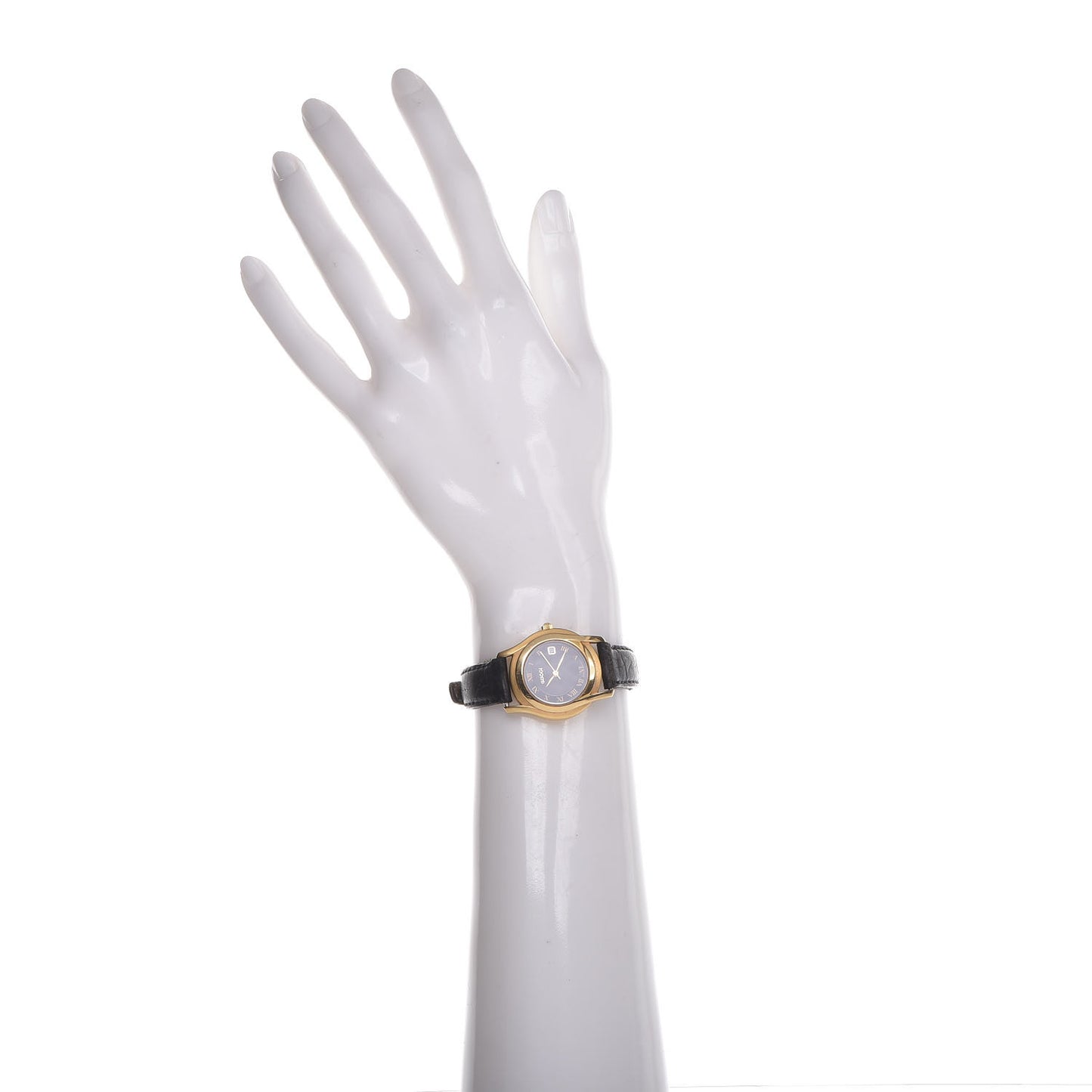 Stainless Steel Calfskin 27mm 5400L Quartz Watch Black
