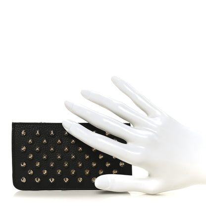 Christian Louboutin Calfskin Panettone Spiked Zip Card Holder  Black 2 of 9