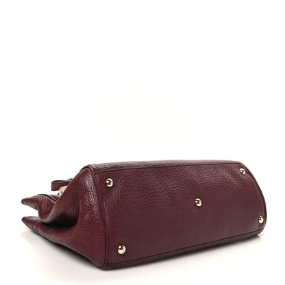 Gucci Pebbled Calfskin Medium Bamboo Shopper Tote Burgundy 4 of 11