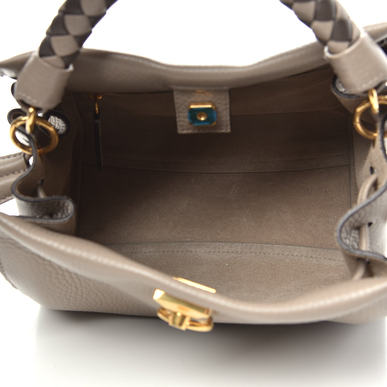 Mulberry Heavy Grain Small Iris Tote Powder Grey Dark Clay 7 of 10