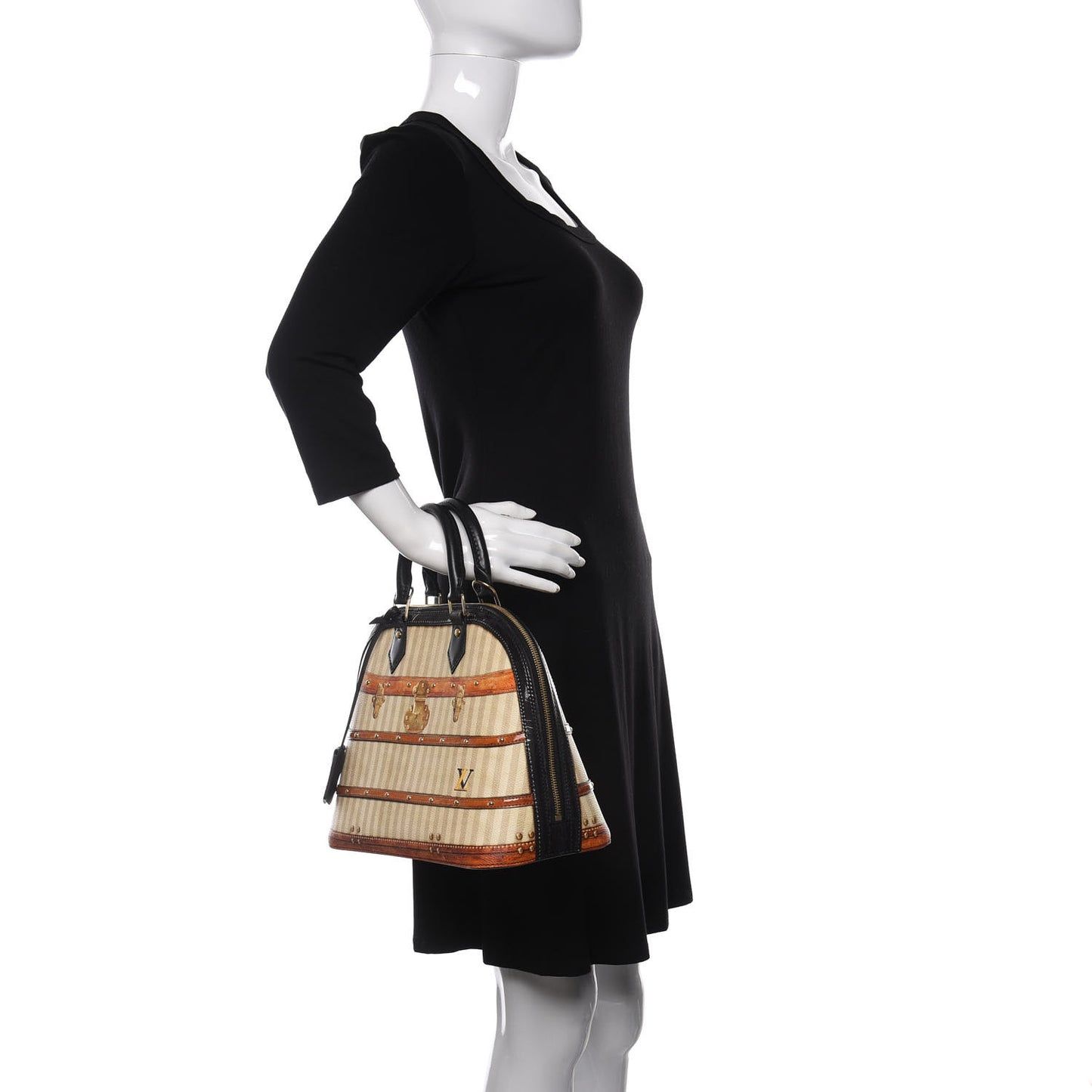 Transformed Canvas Patent Time Trunk Alma PM Beige