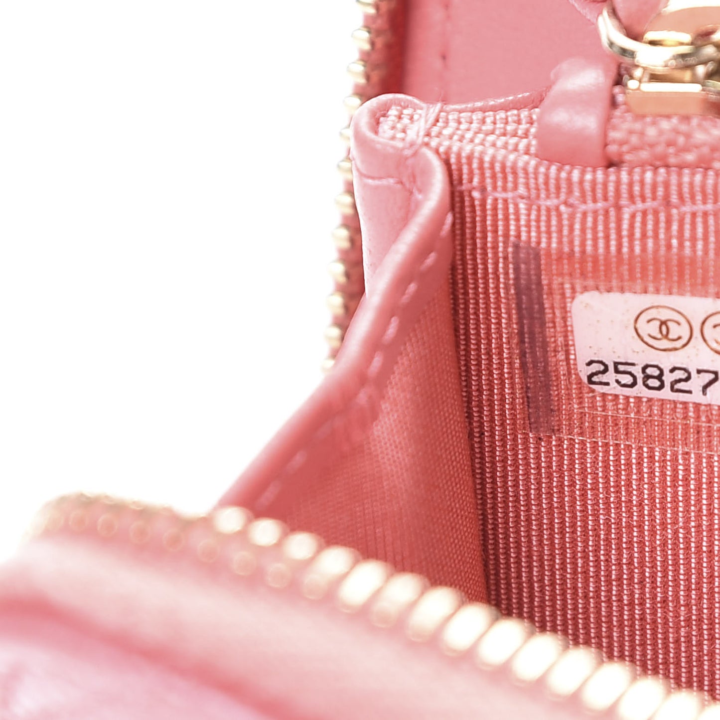 Iridescent Caviar Quilted Medium Zip Around Wallet Pink