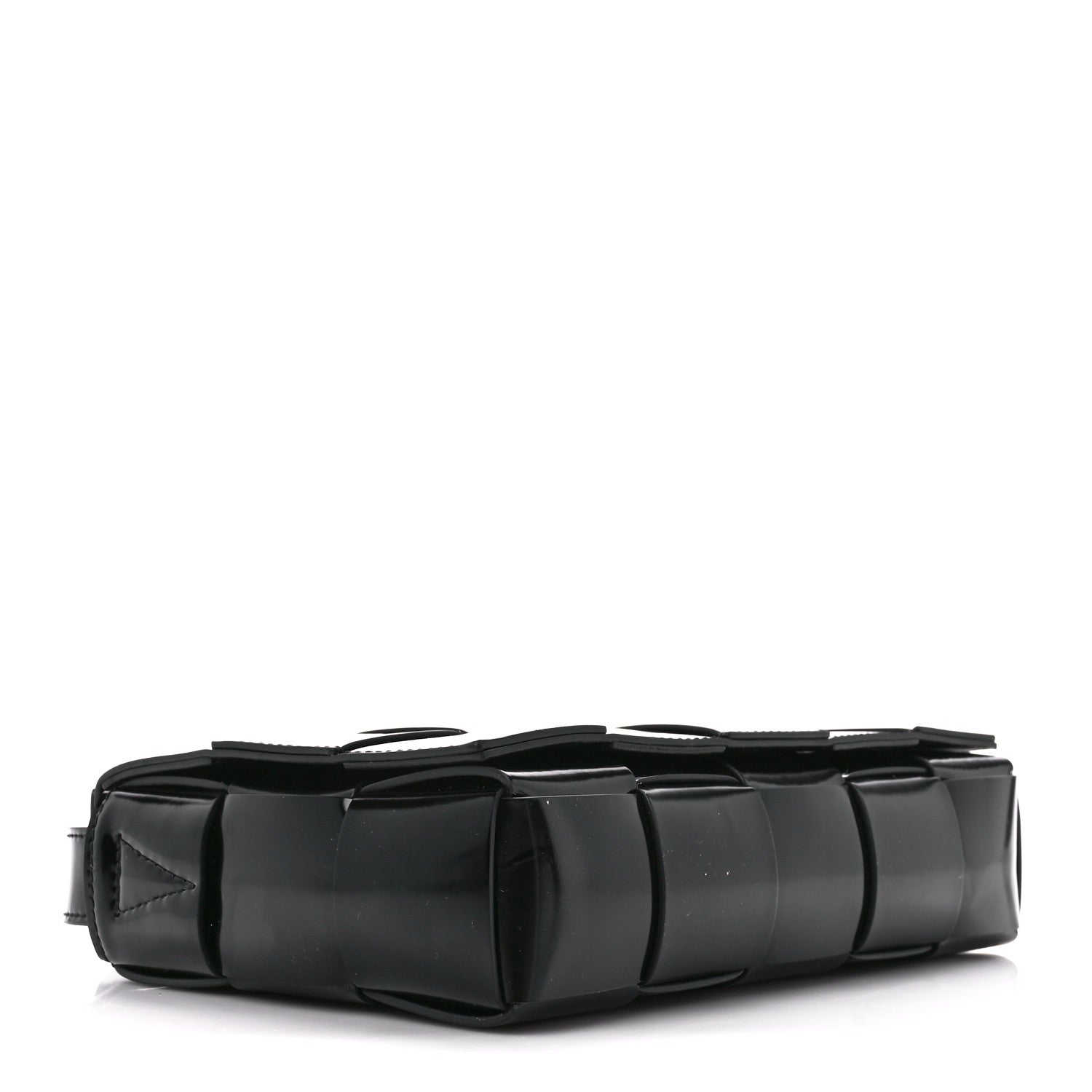 Bottega Veneta Patent Maxi Intrecciato Cassette Crossbody Bag Black 4 of 12