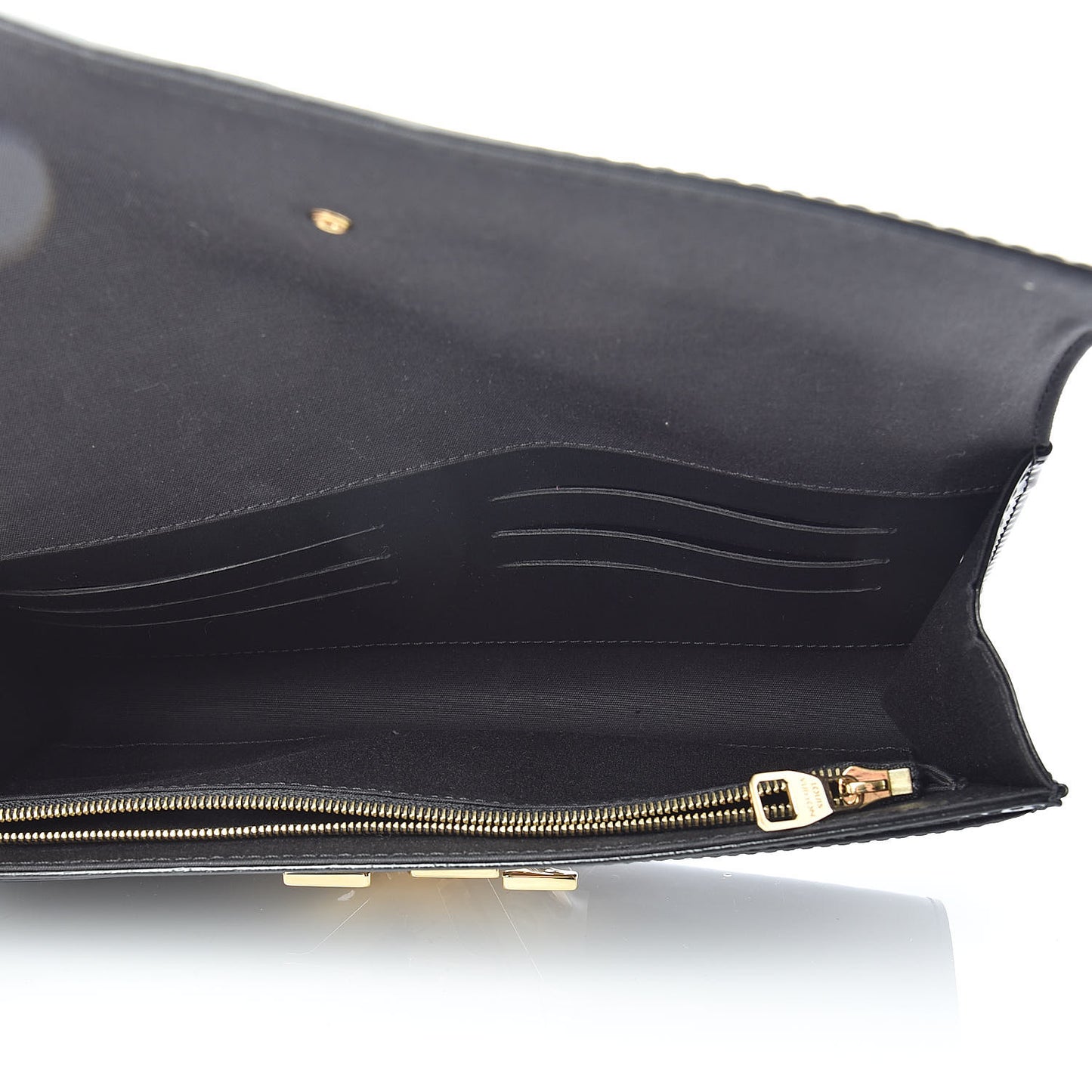 Patent Louise Clutch Black