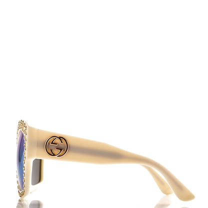 Gucci Square Frame Star Sunglasses GG 3870/S Ivory Gold 3 of 8