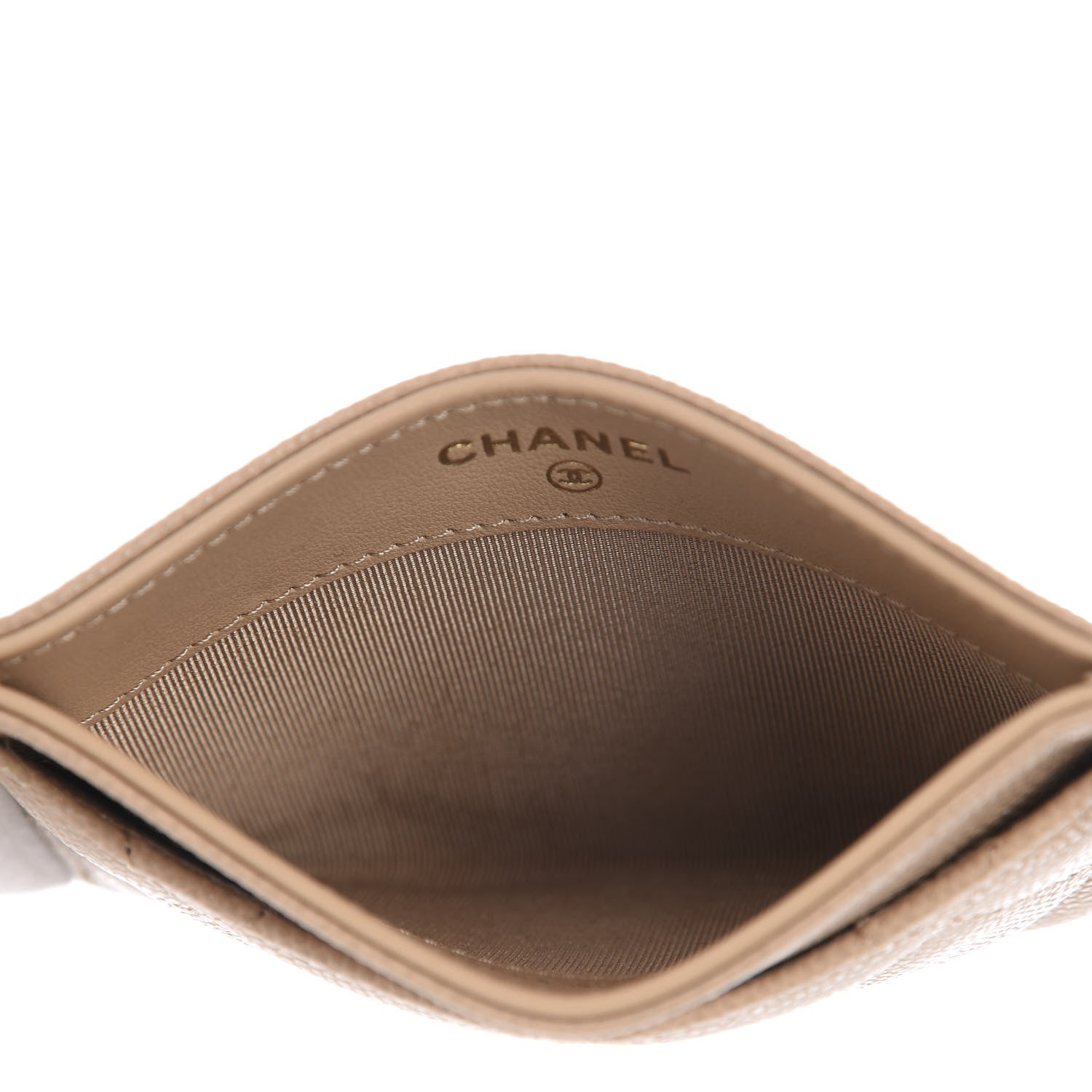 Chanel Caviar Quilted Card Holder Beige 5 of 9