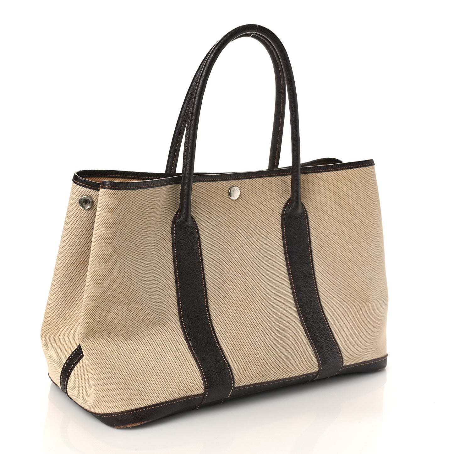 Buffle Skipper Toile Garden Party 36 MM Tote Marron Fonce