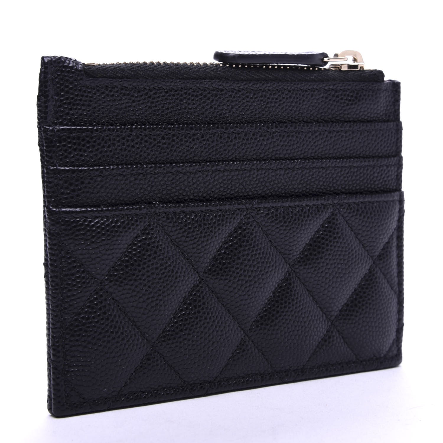 Chanel Caviar Quilted CC Zip Card Holder Black 3 of 8