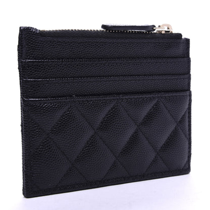 Chanel Caviar Quilted CC Zip Card Holder Black 3 of 8