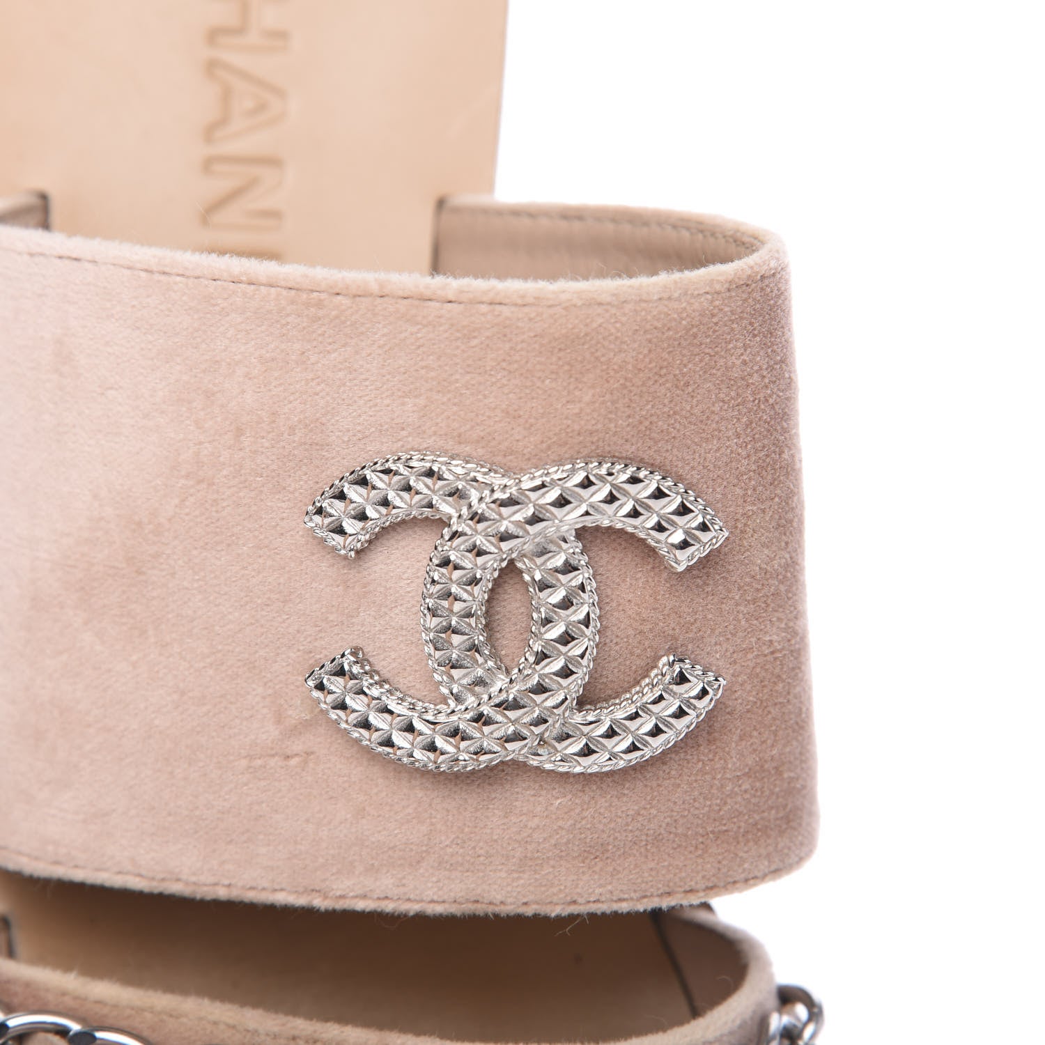 Chanel Velvet Chain Mule Sandals 37 Pink 8 of 10