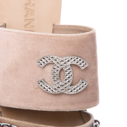 Chanel Velvet Chain Mule Sandals 37 Pink 8 of 10