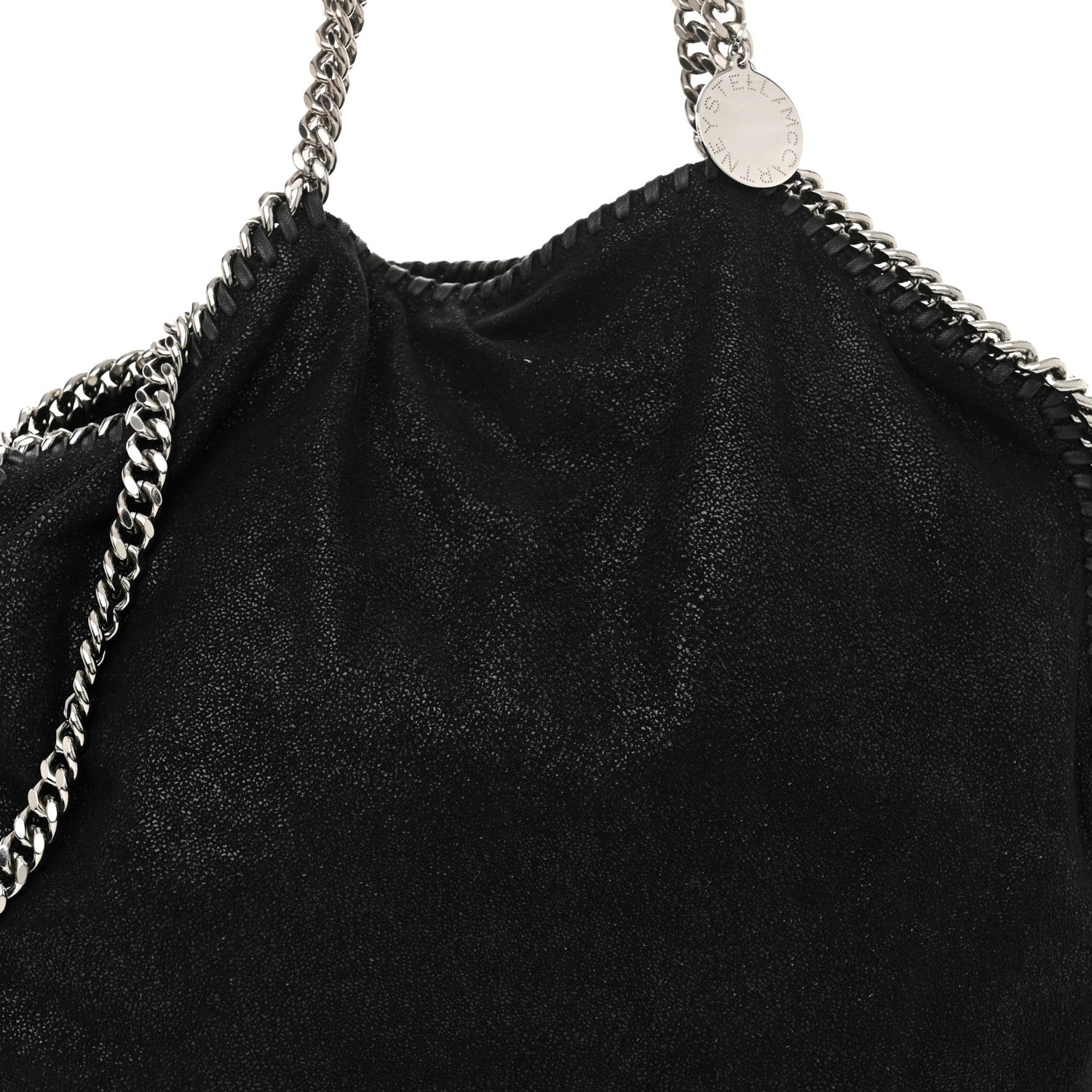 Stella McCartney Shaggy Deer Small Falabella Fold Over Tote Black 7 of 9