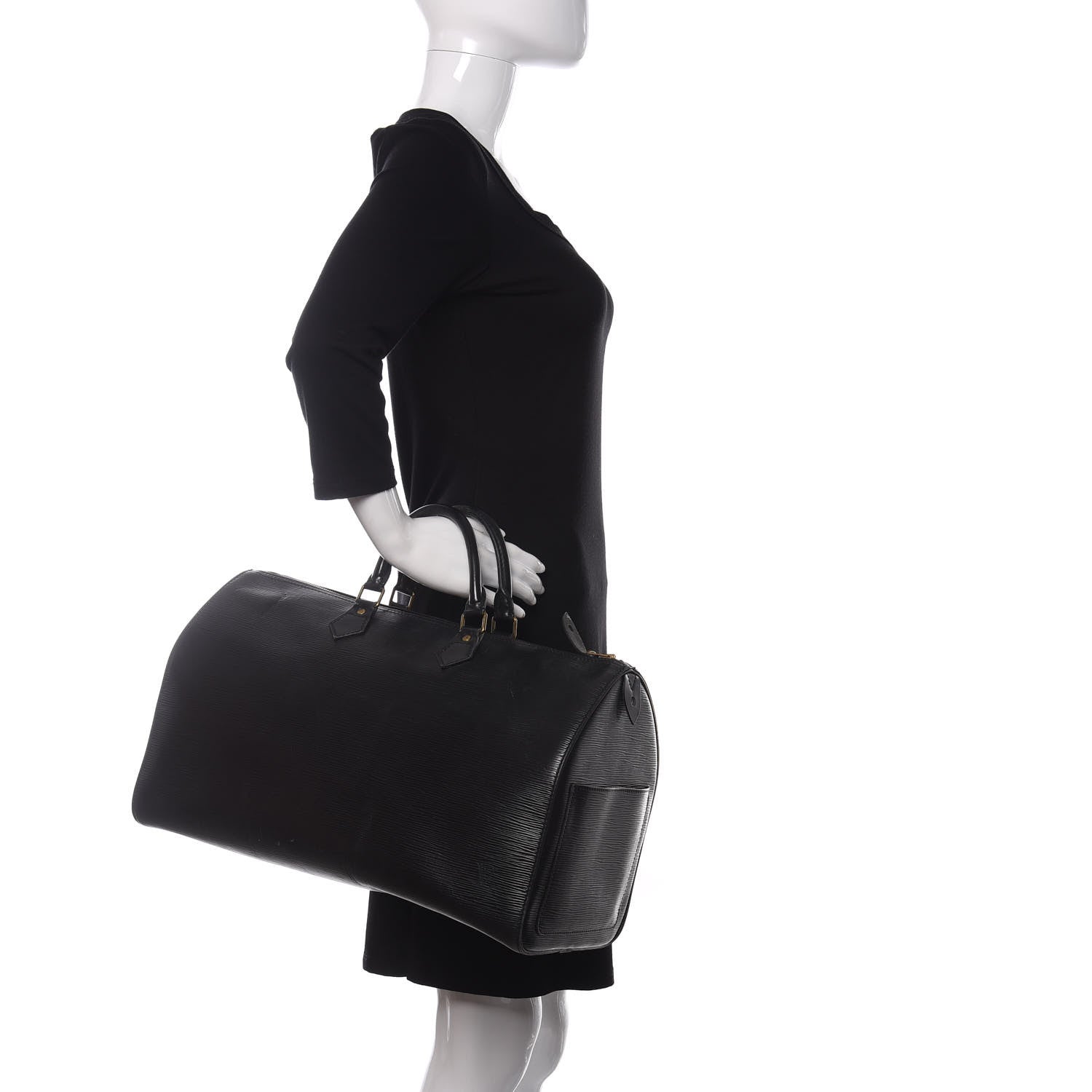 Louis Vuitton Epi Speedy 40 Black 2 of 9