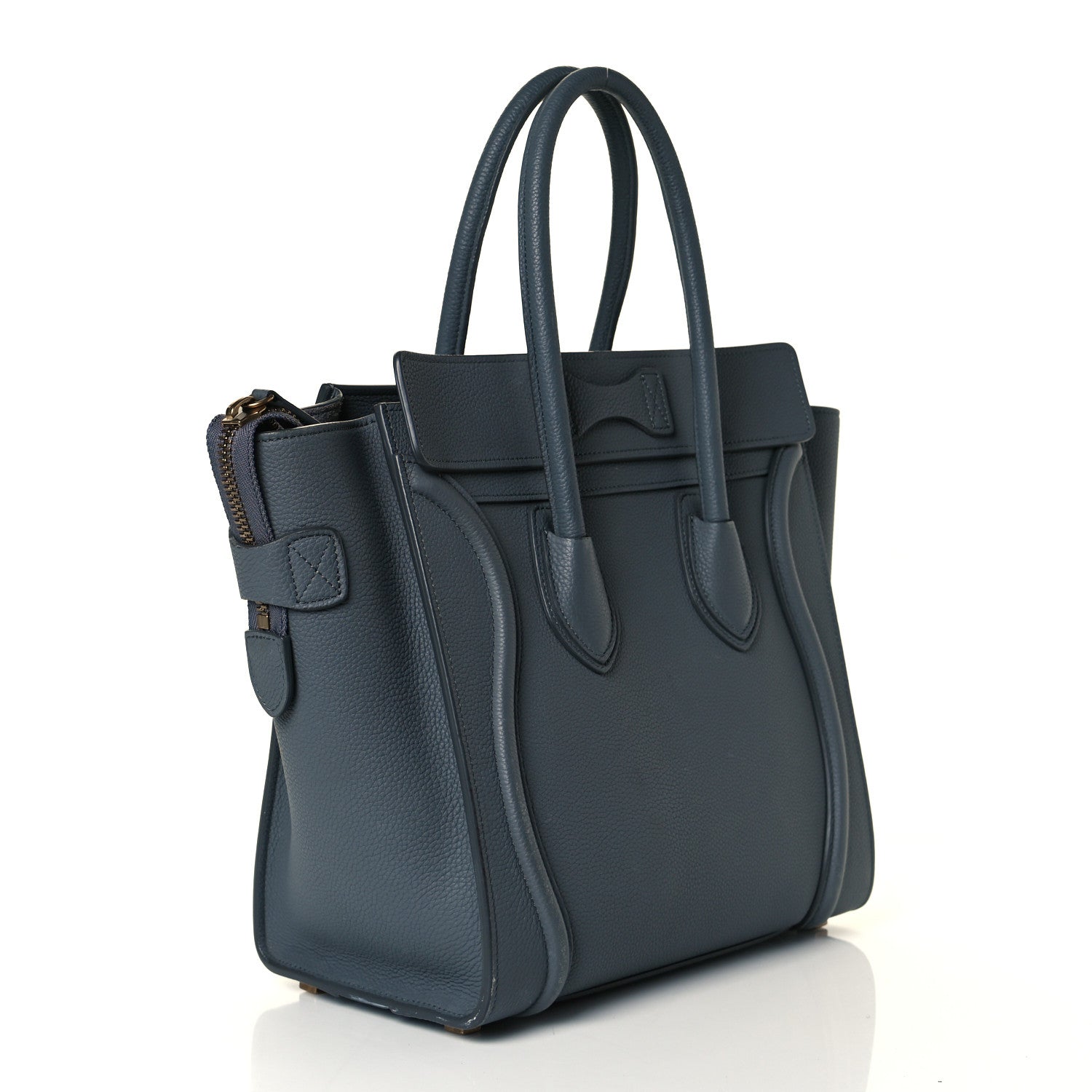 Celine Baby Drummed Calfskin Micro Luggage Kohl 2 of 6