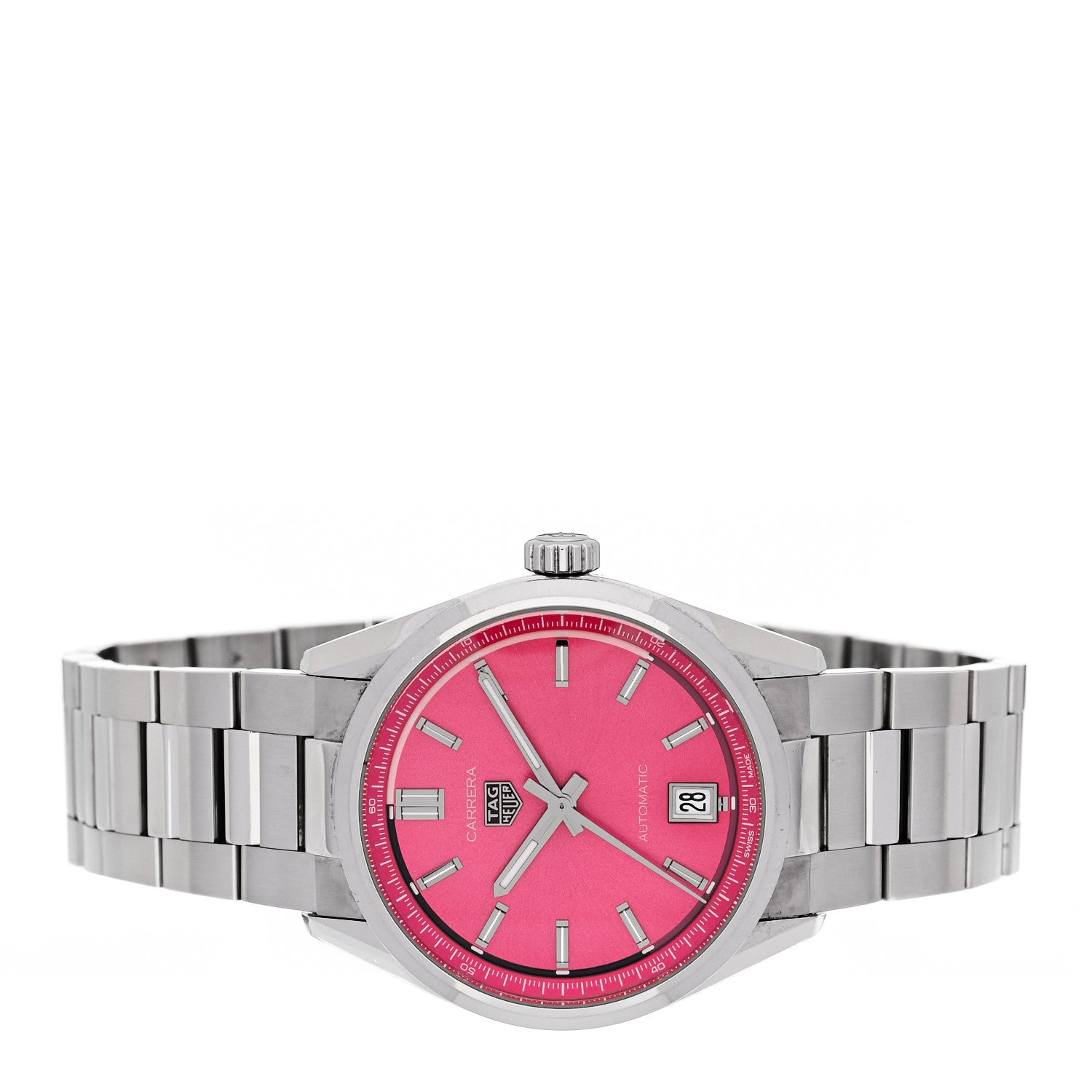 Tag Heuer Stainless Steel 36mm Carrera Date Automatic Watch Pink WBN2313 2 of 5