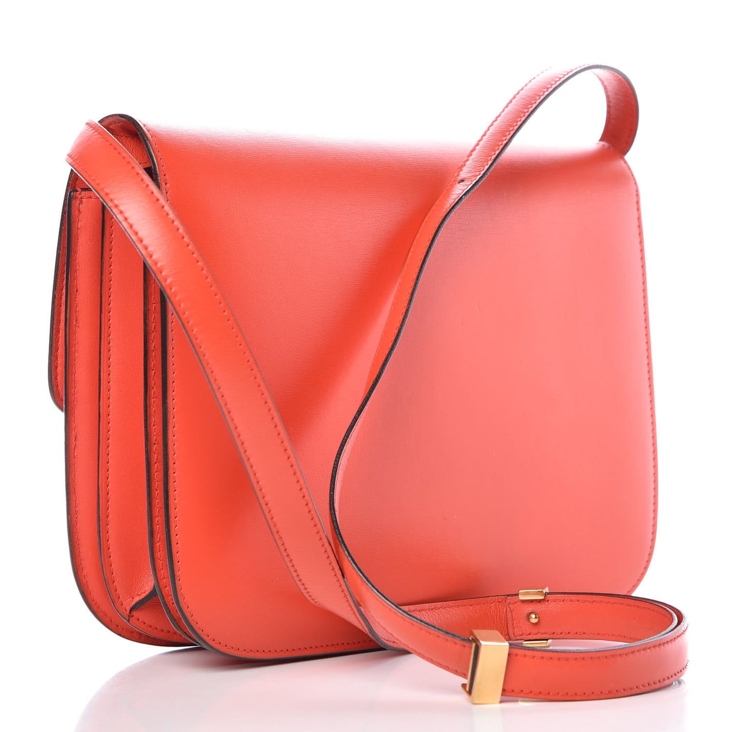 Box Calfskin Medium Classic Box Flap Bag Poppy