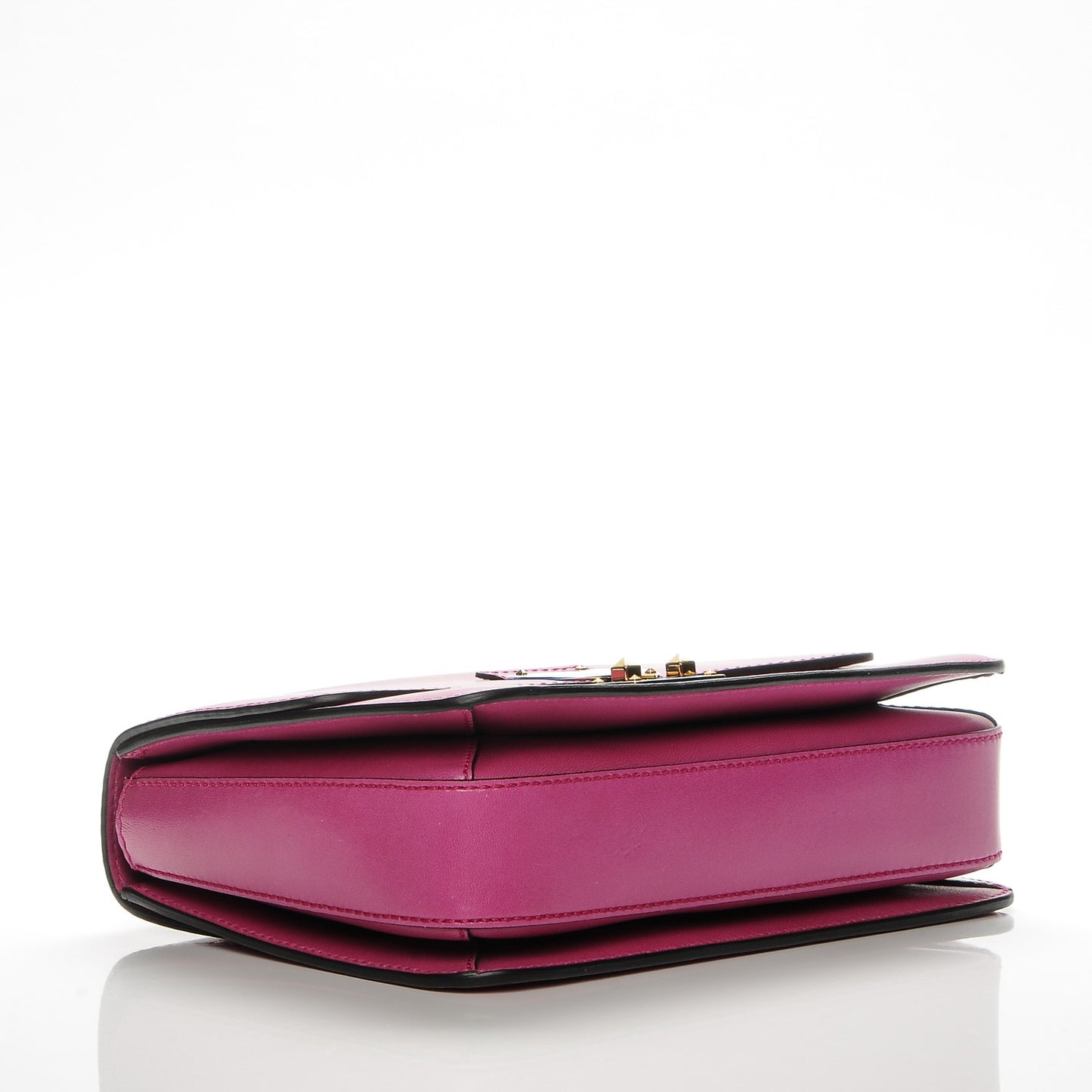 Shiny Nappa L'Amour Rockstud Shoulder Bag Fuxia