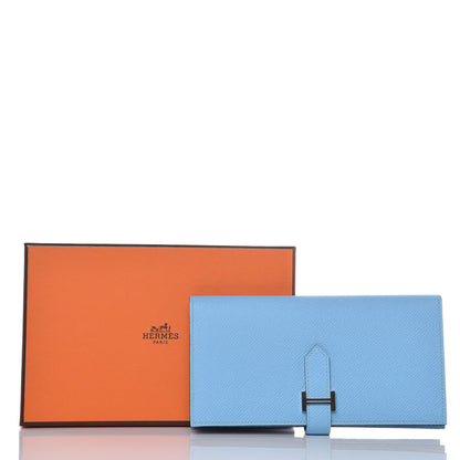 Hermes Epsom Bearn Gusset Wallet Celeste 7 of 7