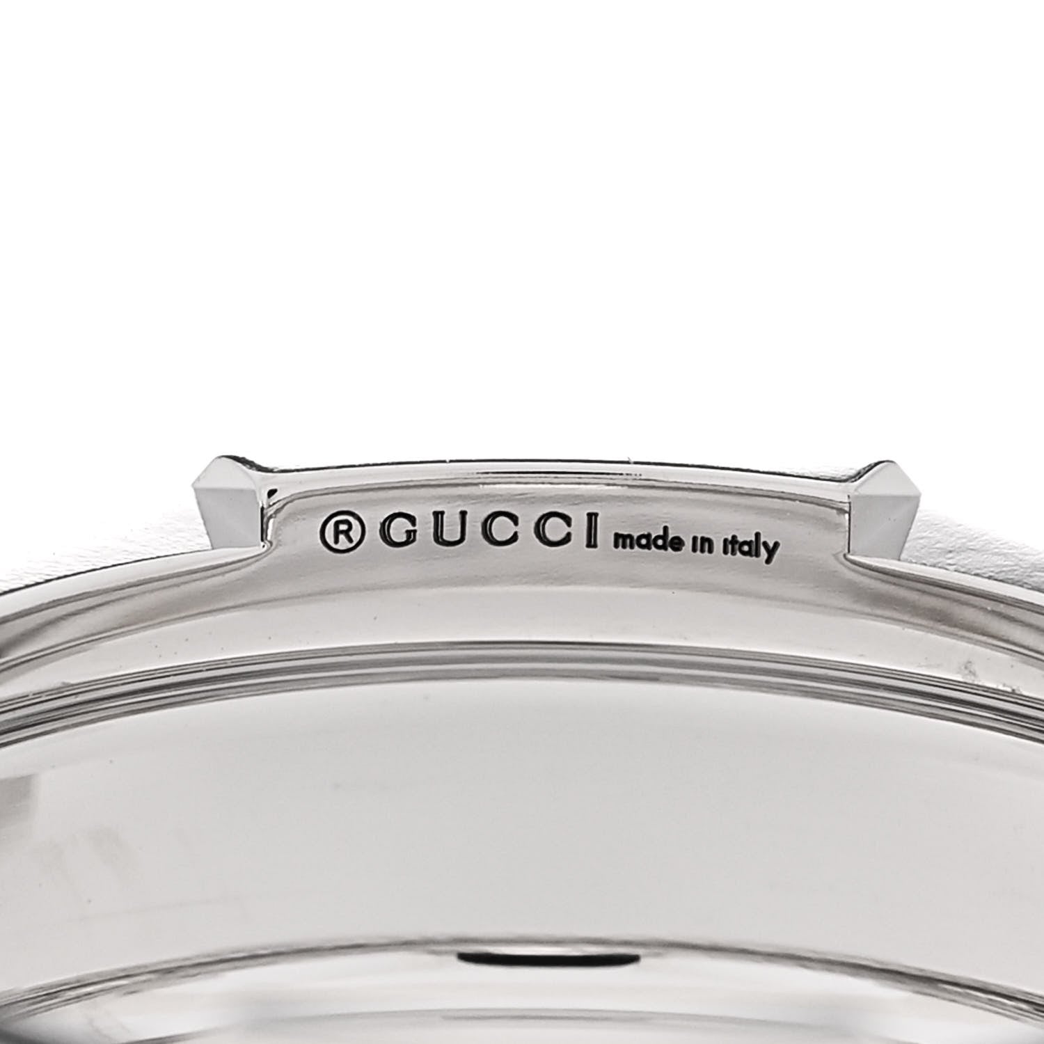 Gucci 18K White Gold 9mm Link To Love Stud Ring 51 5.75 4 of 6