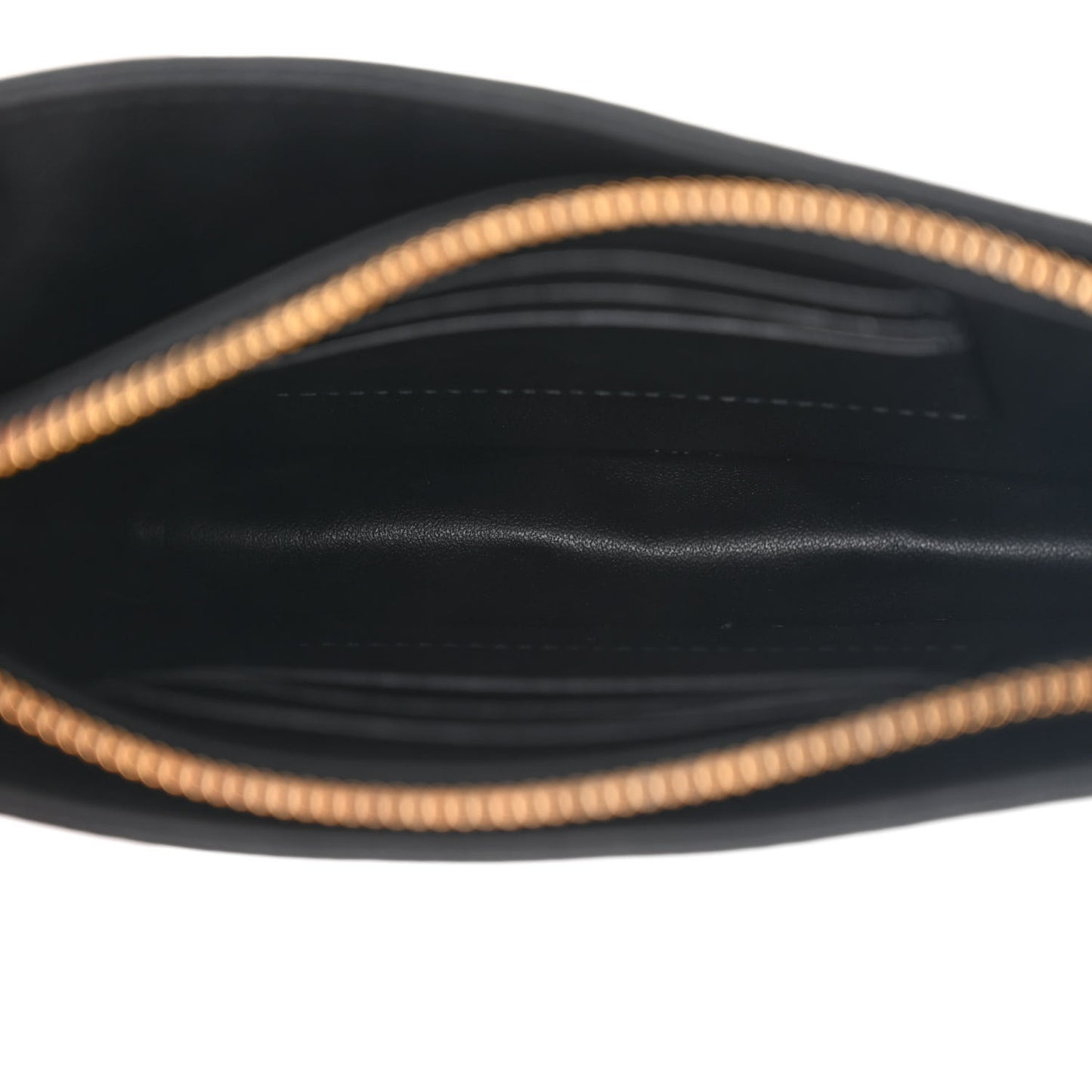 Calfskin Cannage Caro Zipped Pouch With Chain Black
