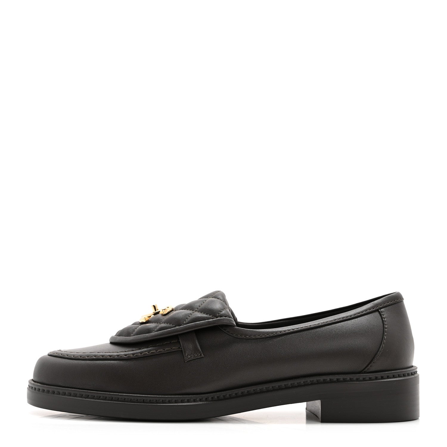 Chanel Lambskin Quilted CC Turnlock Loafers 39 Dark Brown 1 of 9