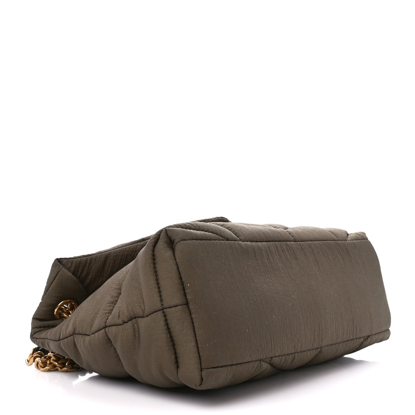 Canvas Quilted Small Loulou Puffer Monogram Chain Satchel Military Green