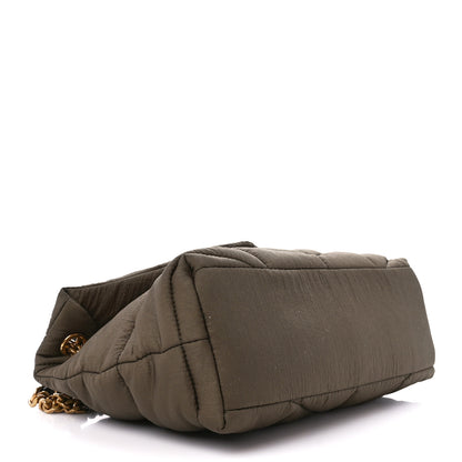 Saint Laurent Canvas Quilted Small Loulou Puffer Monogram Chain Satchel Military Green 4 of 10