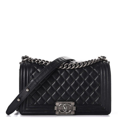 Chanel Calfskin Quilted Medium Boy Flap Black 1 of 9