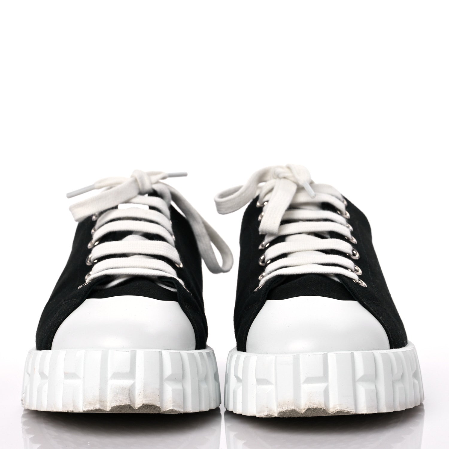Hermes Cotton Canvas Womens Cross Sneakers 37 Black 2 of 11