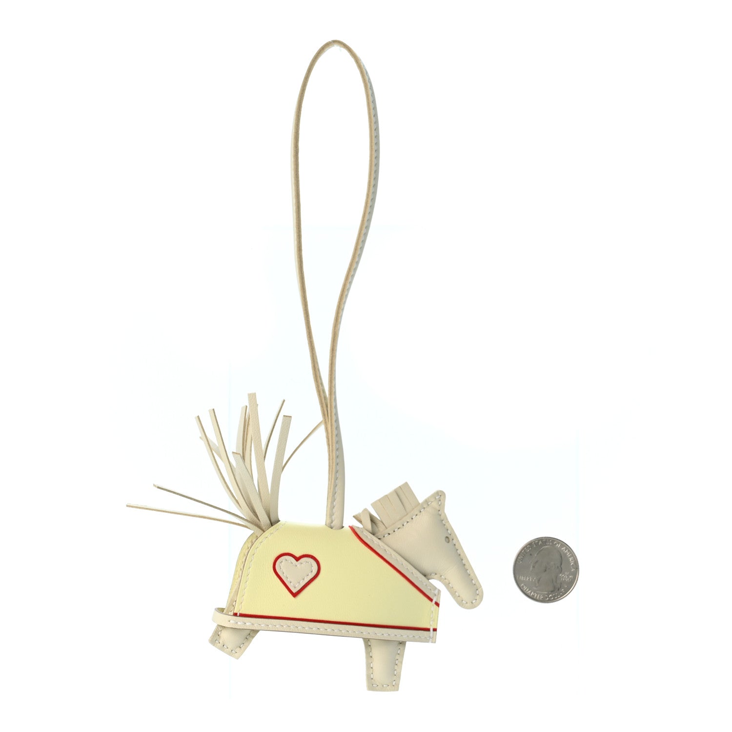Hermes Milo Lambskin Grigri Rodeo Robeo Coeur Bag Charm PM Craie Jaune Milton Rouge Radieux 2 of 5