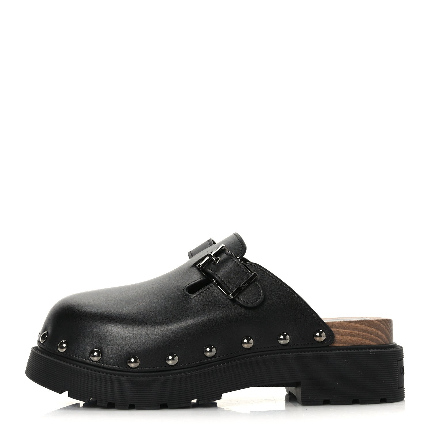 Christian Dior Calfskin Diorquake Buckled Lug Sole 15mm Clogs 41 Black 1 of 8