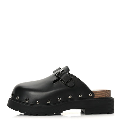 Christian Dior Calfskin Diorquake Buckled Lug Sole 15mm Clogs 41 Black 1 of 8