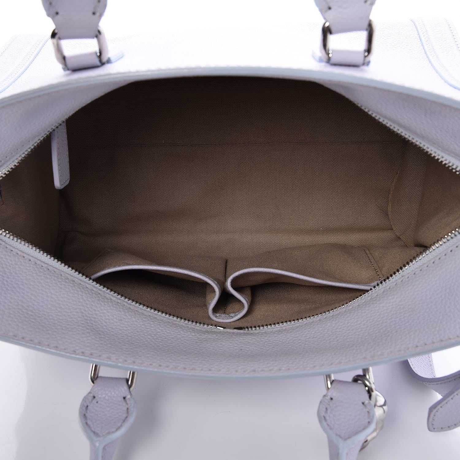 Alexander McQueen ALEXANDER MCQUEEN Pebbled Calfskin Small Skull Padlock Zip Around Tote Lavender 5 of 7