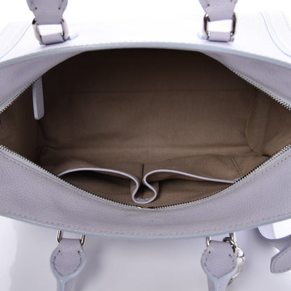 Alexander McQueen ALEXANDER MCQUEEN Pebbled Calfskin Small Skull Padlock Zip Around Tote Lavender 5 of 7