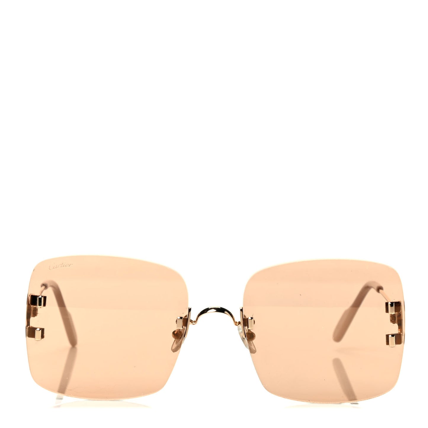 Rimless Square Sunglasses Gold